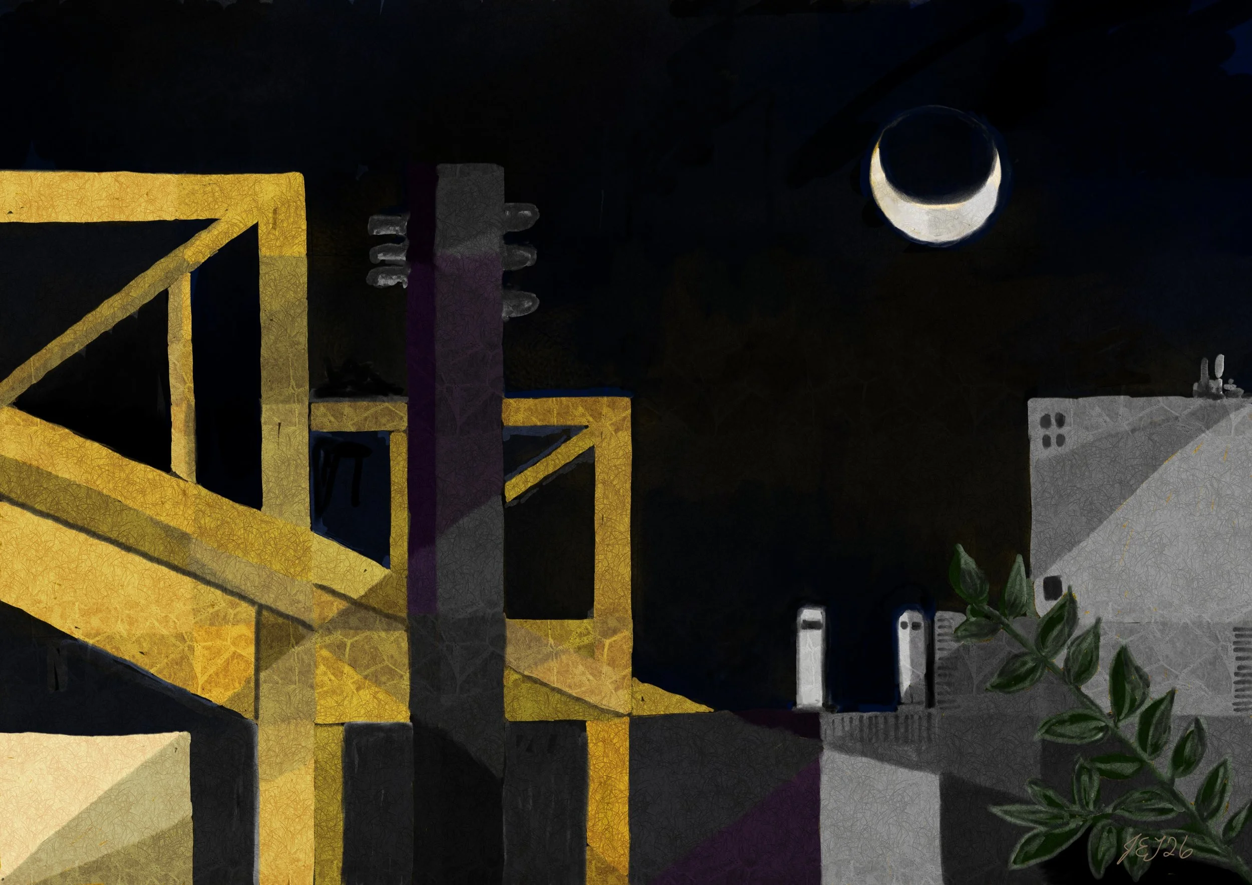 Sydenham Port Cranes, Moon