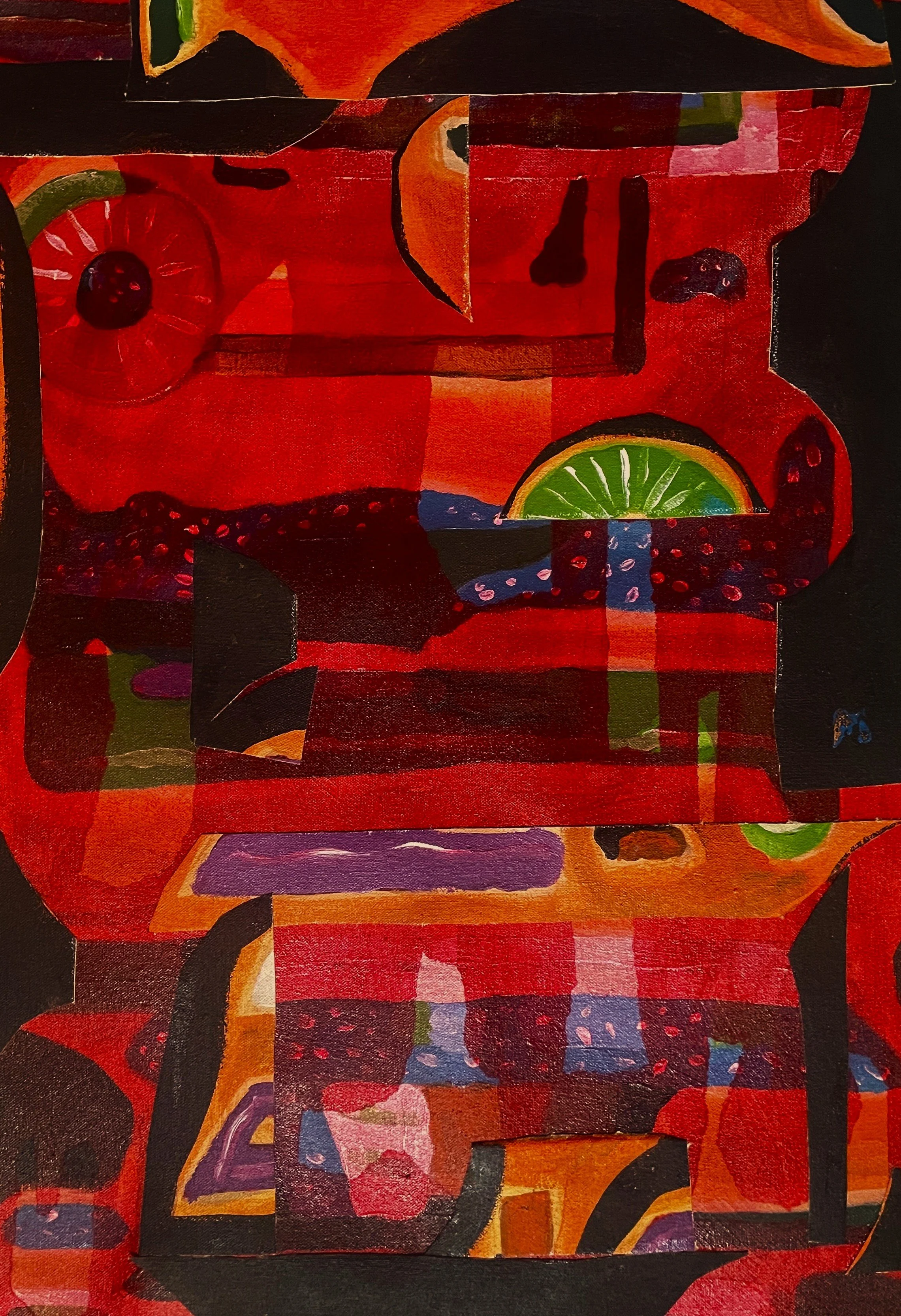 Meiko Georgouras, Forms 4, (2026) Acrylic collage on framed canvas