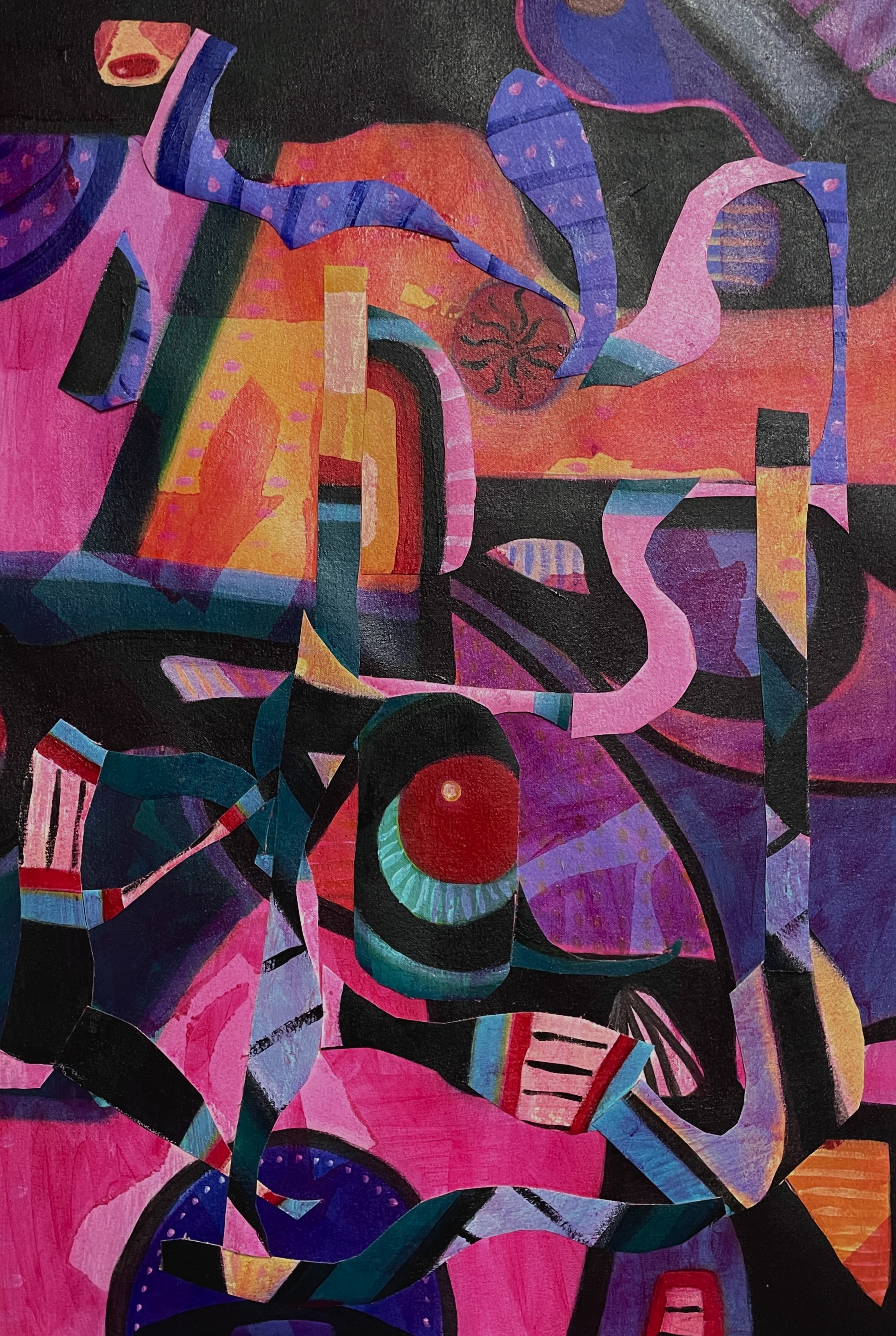 Meiko Georgouras, Forms 5, (2026) Acrylic collage on framed canvas