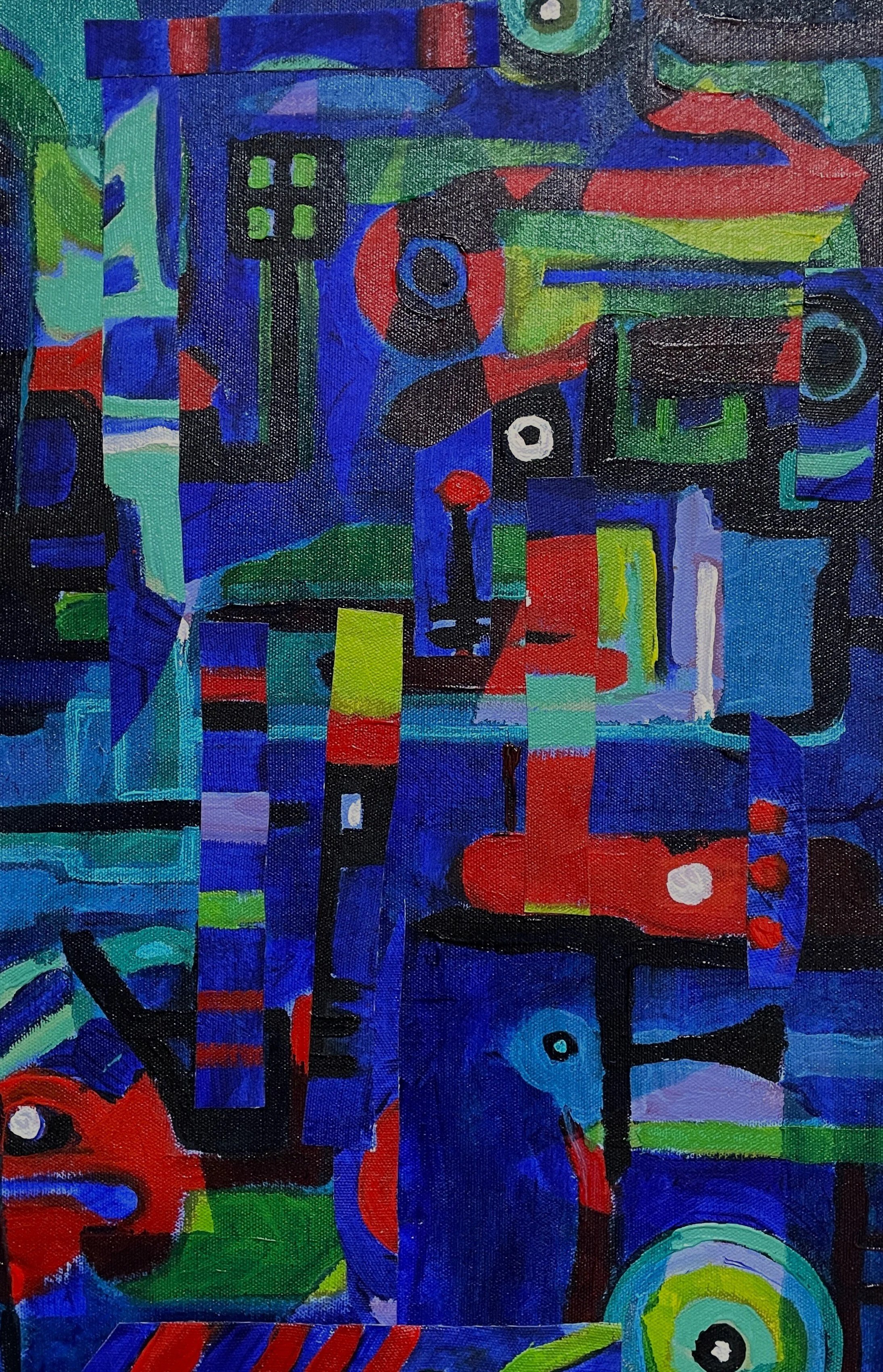 Meiko Georgouras, Forms 1, (2026), Acrylic collage on framed canvas