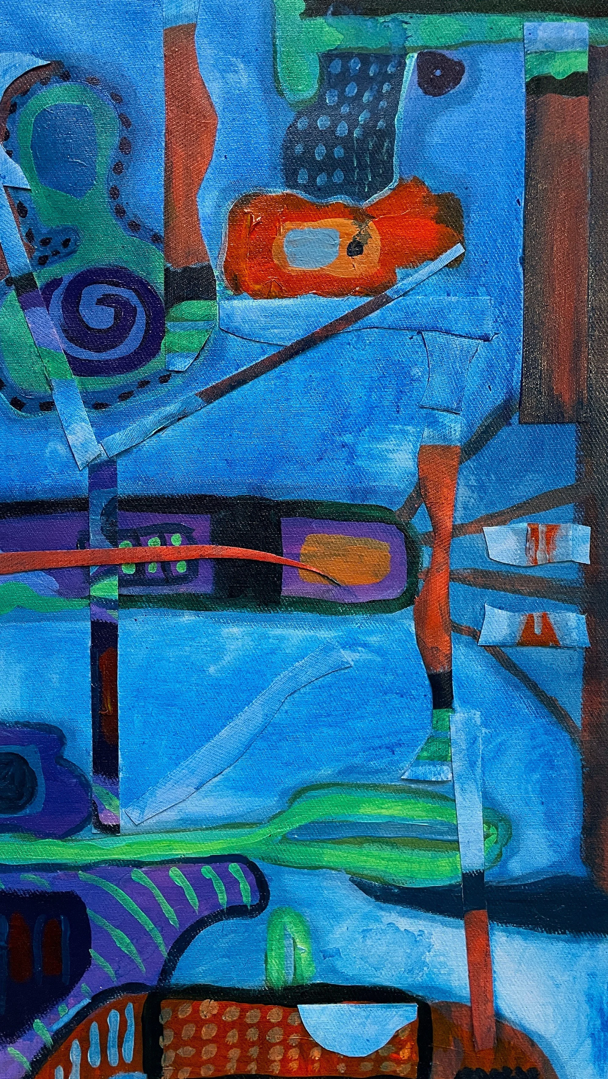 Meiko Georgouras, Forms 3, (2026) Acrylic collage on framed canvas.