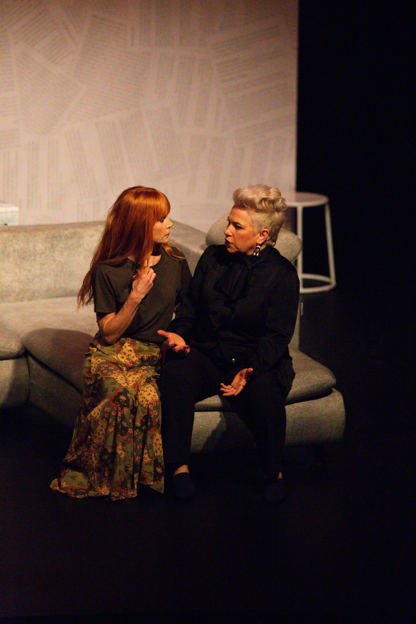 Actors Michelle Blundell and Jacque Drew in a production still from the New Zealand premiere of Three Little Words by Joanna Murray-Smith