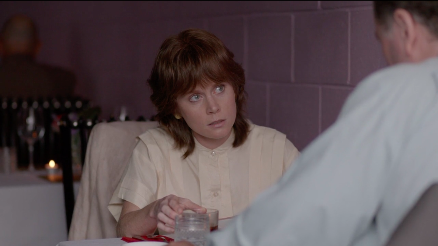 Michelle Blundell with actor Mark Mitchinson in a scene from Consent The Louise Nicholas Story