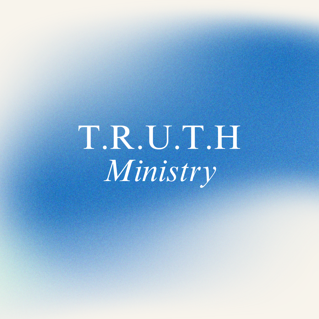 Cover image with the words "T.R.U.T.H Ministry" written on a blue and white gradient background.