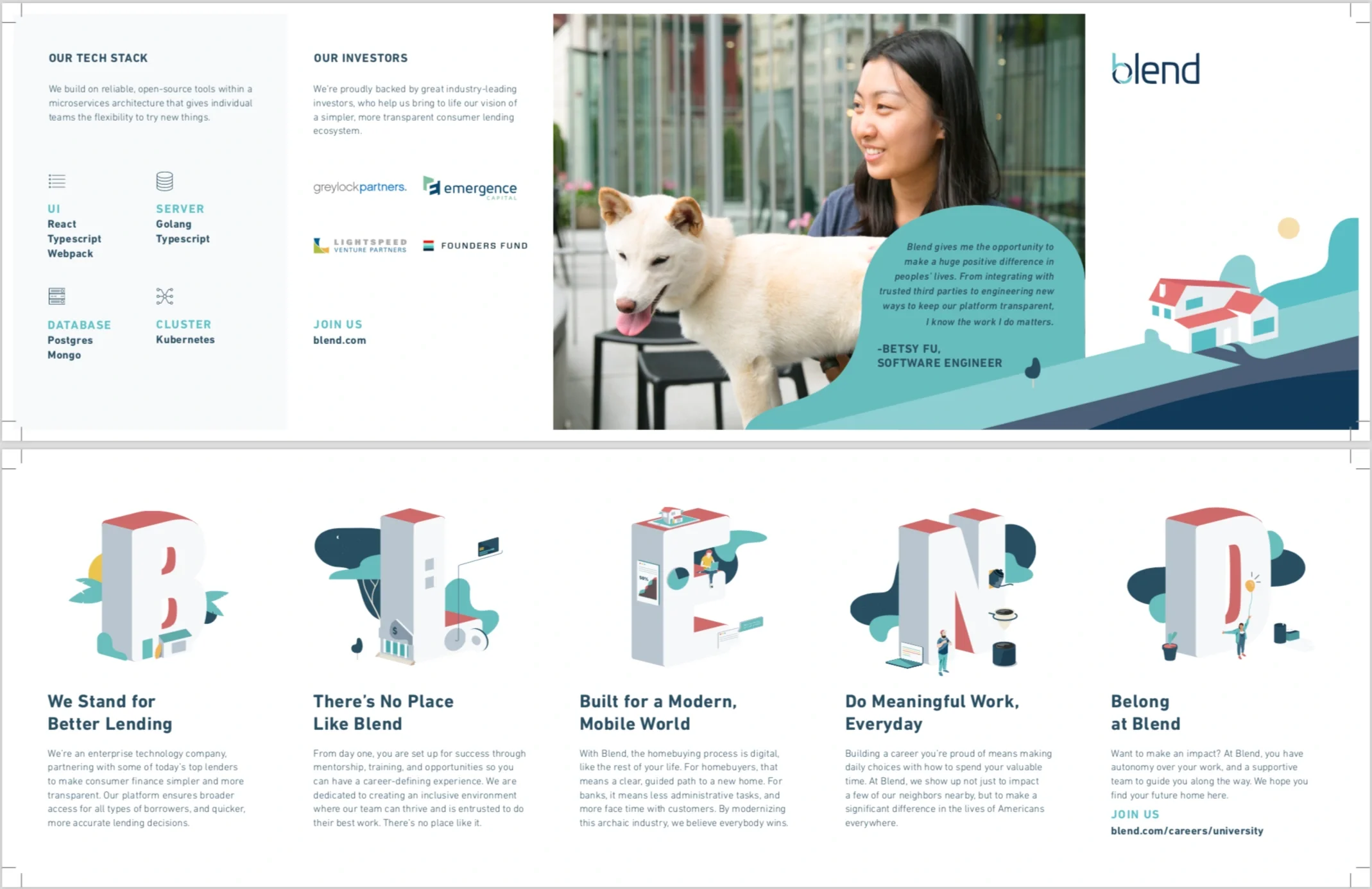 Blend recruiting collateral (inside).