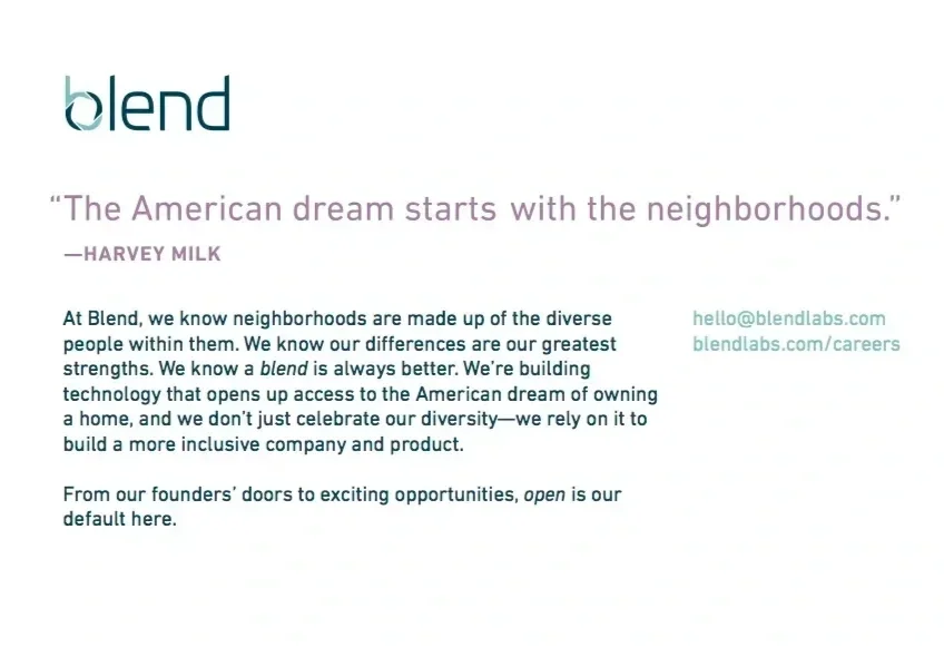 Postcard design for Blend Labs (back).
