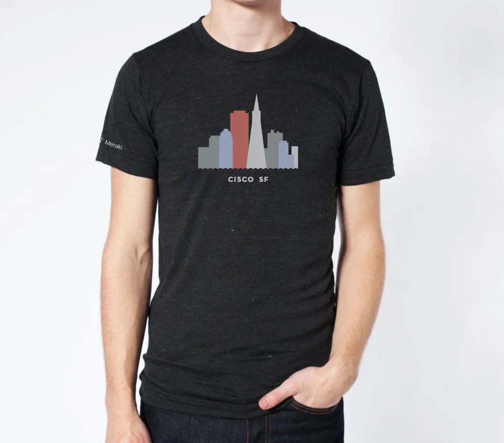 Cisco SF t-shirt design for our Meraki recruiting events.