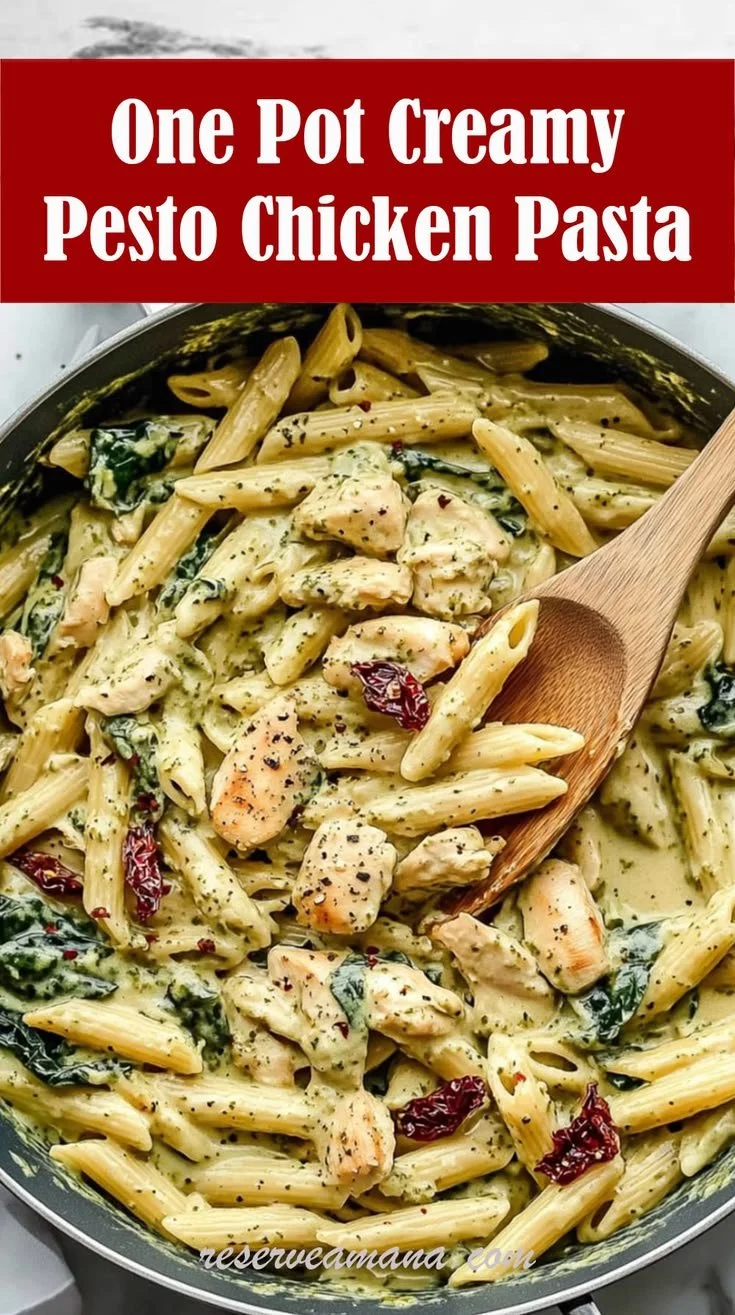 Chicken Pesto + red sundried tomato pasta