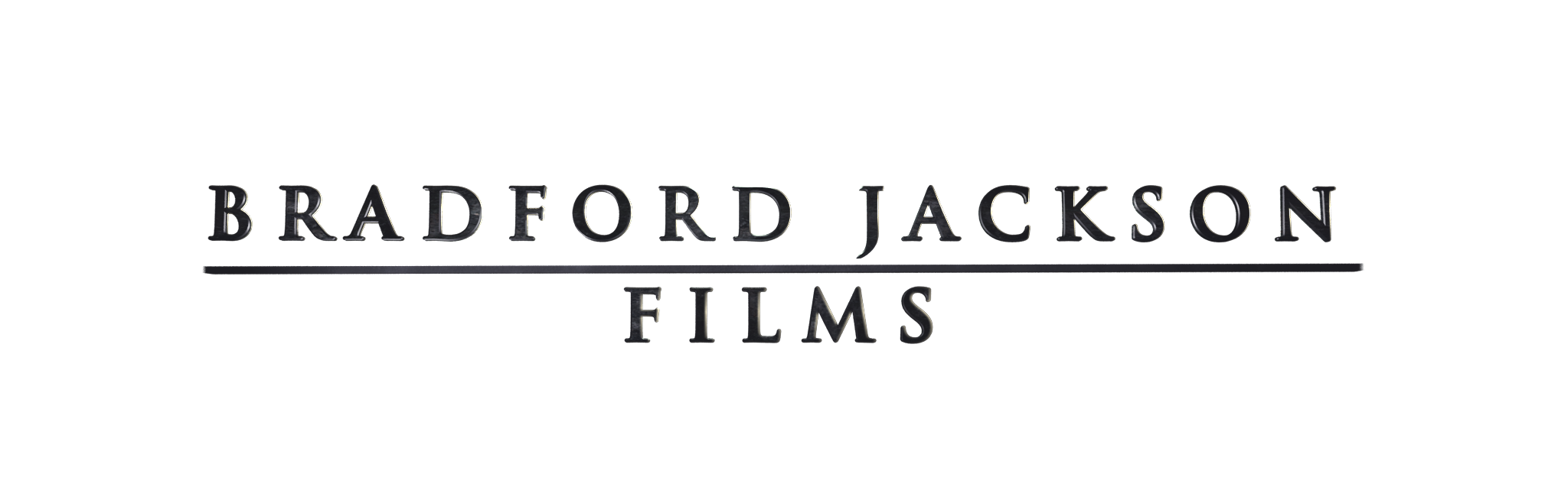 Bradford Jackson Films logo in metallic 3D text with a black background.