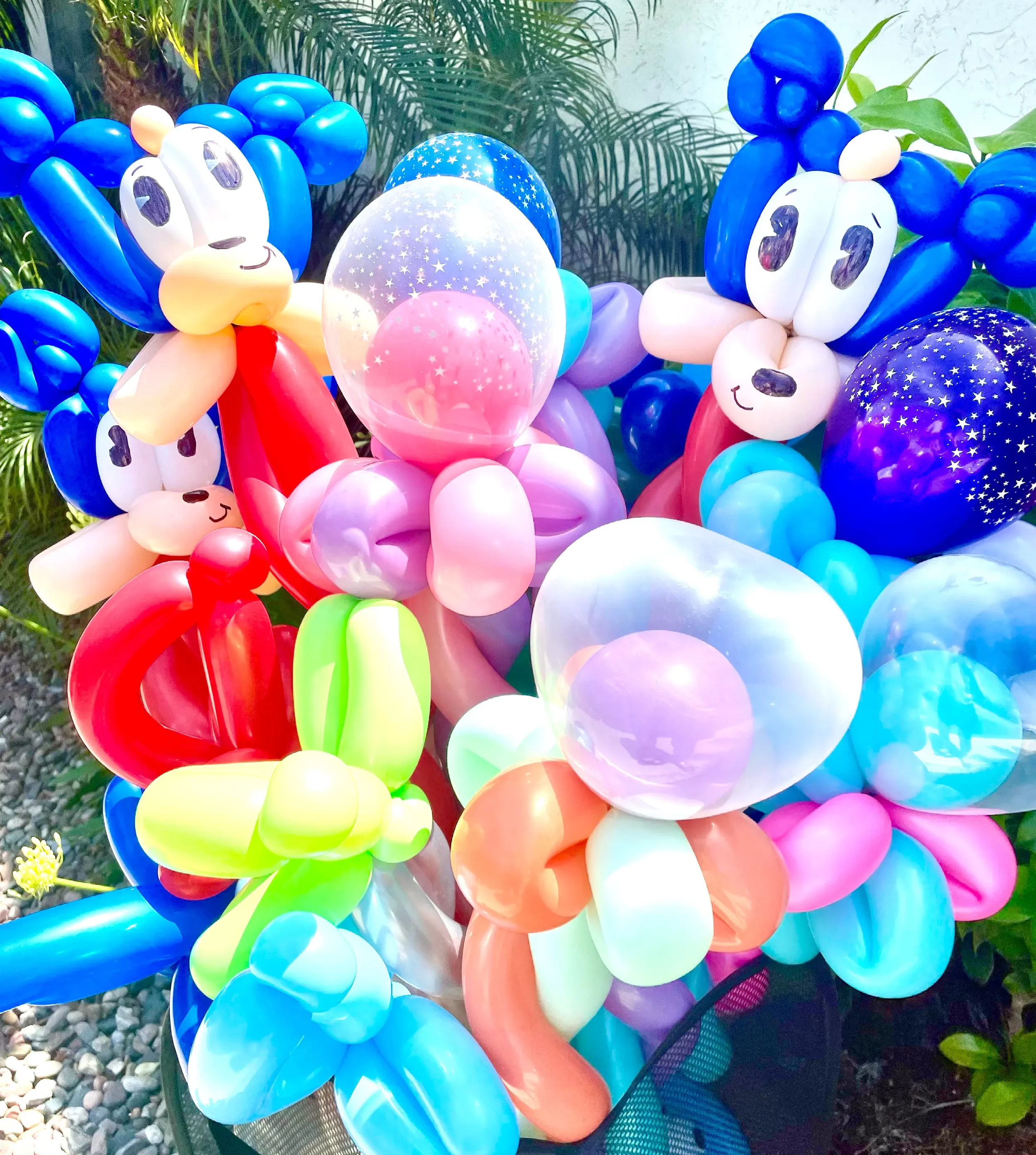 Large collection of colorful balloon twisting designs by a balloon artist in Temecula, California