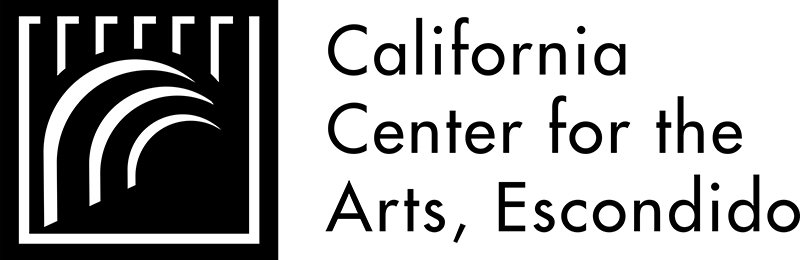 Logo of California Center for the Arts, Escondido with black and white arches design.
