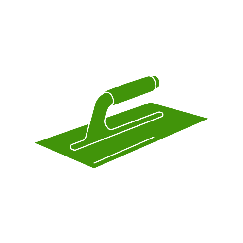 green outline drywall trowel smoothing wall icon