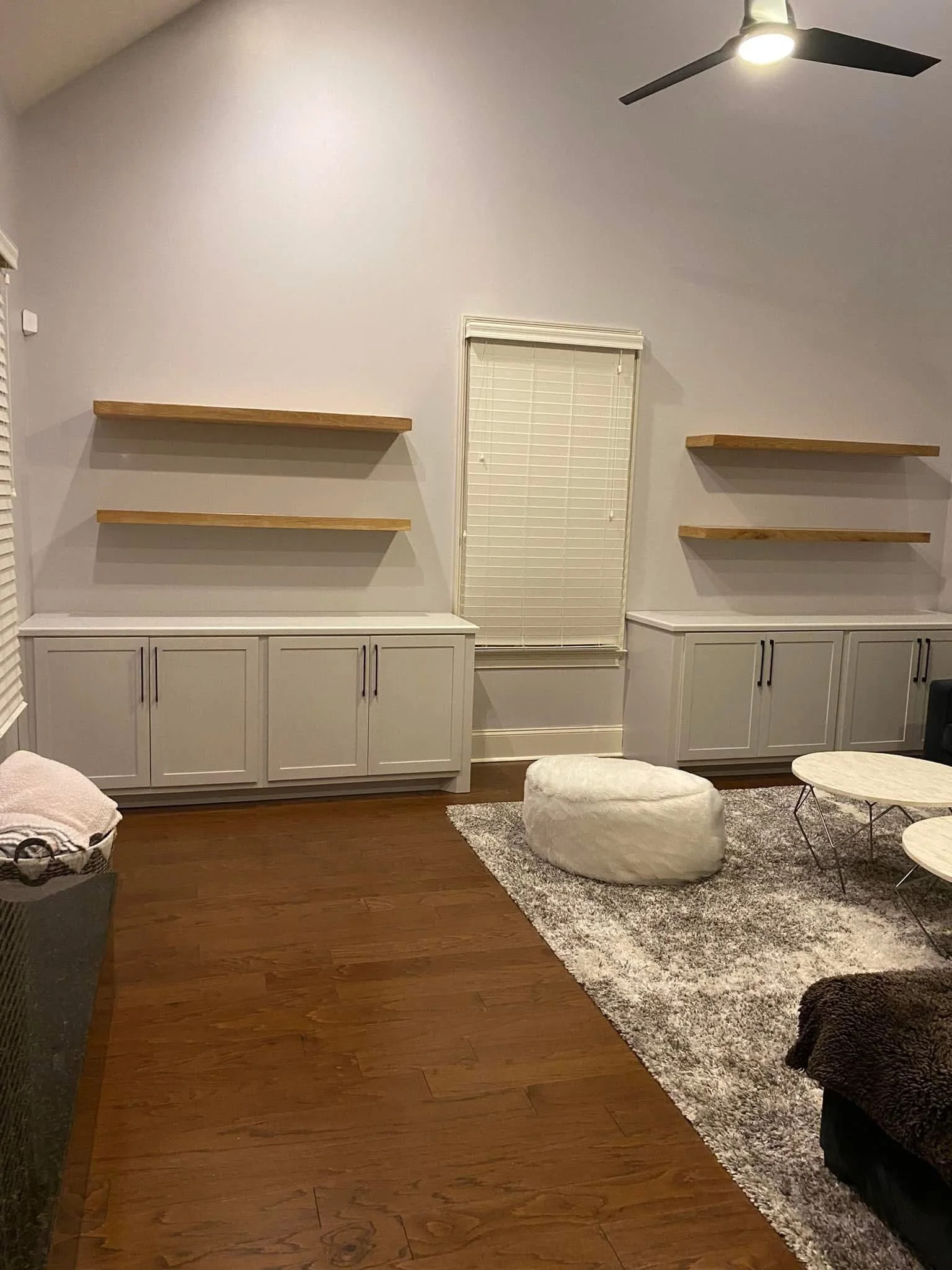 interior walls with fresh drywall and floor joist framing during home remodel in McMinnville TN