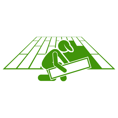 green outline floor tiles icon