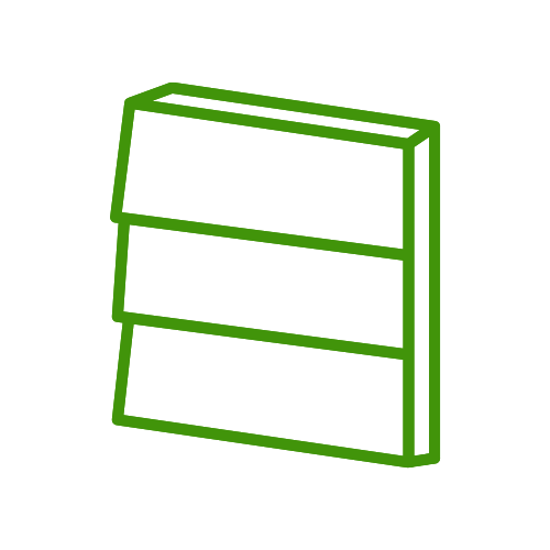 green outline house with siding panels icon