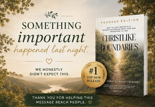 Something important happened last night.

Ashley and I opened Amazon and saw that Christlike Boundaries had become the #1 Top New Release in Christian Forgiveness &amp; Mercy.

Honestly, we just sat there for a minute.

Because while rankings come an