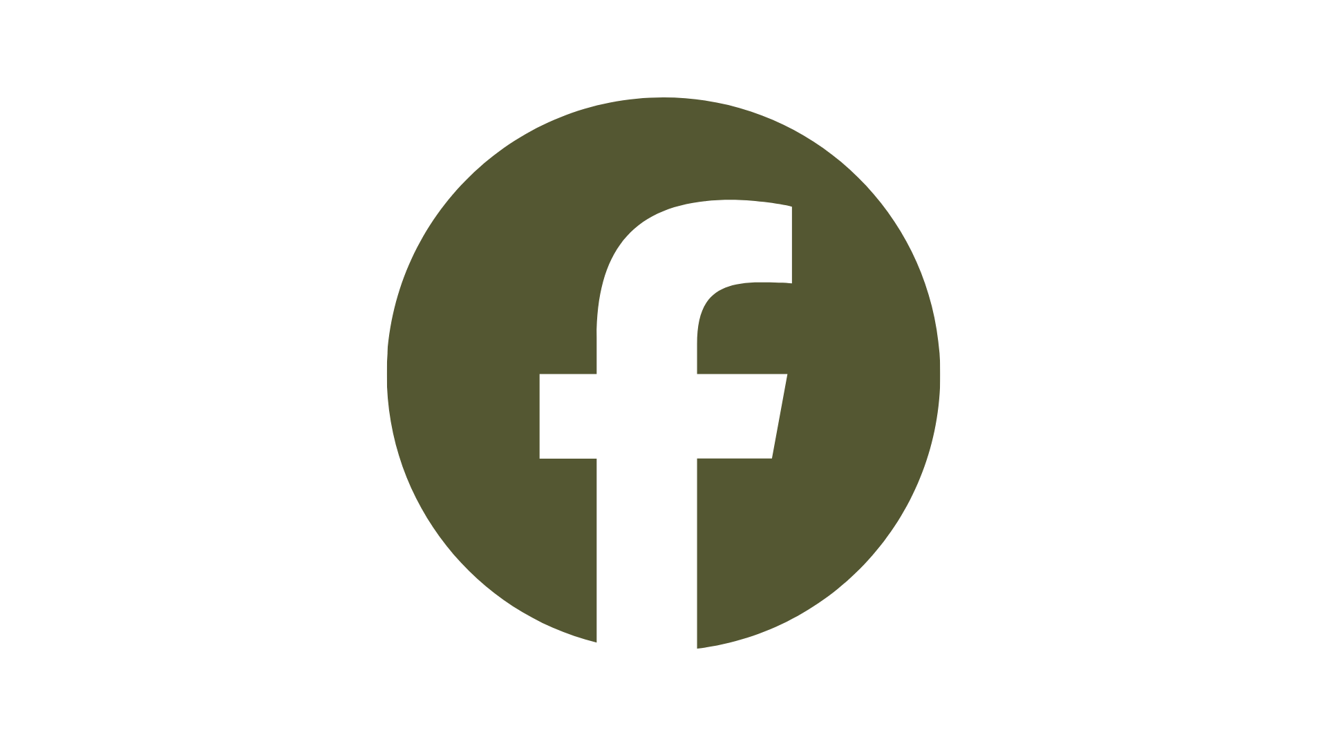 Facebook logo with a dark green background and black lettering.