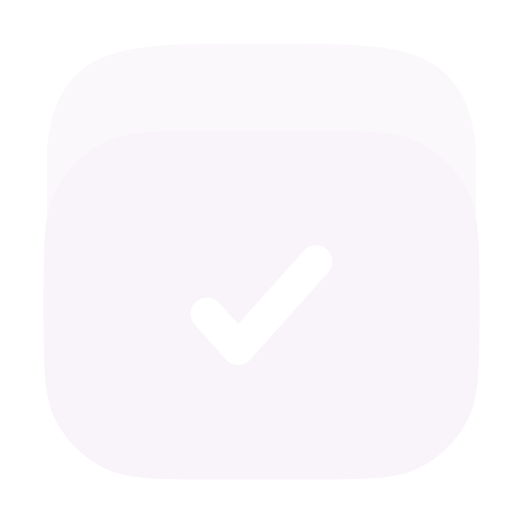 Icono de marca de verificación en un círculo blanco
