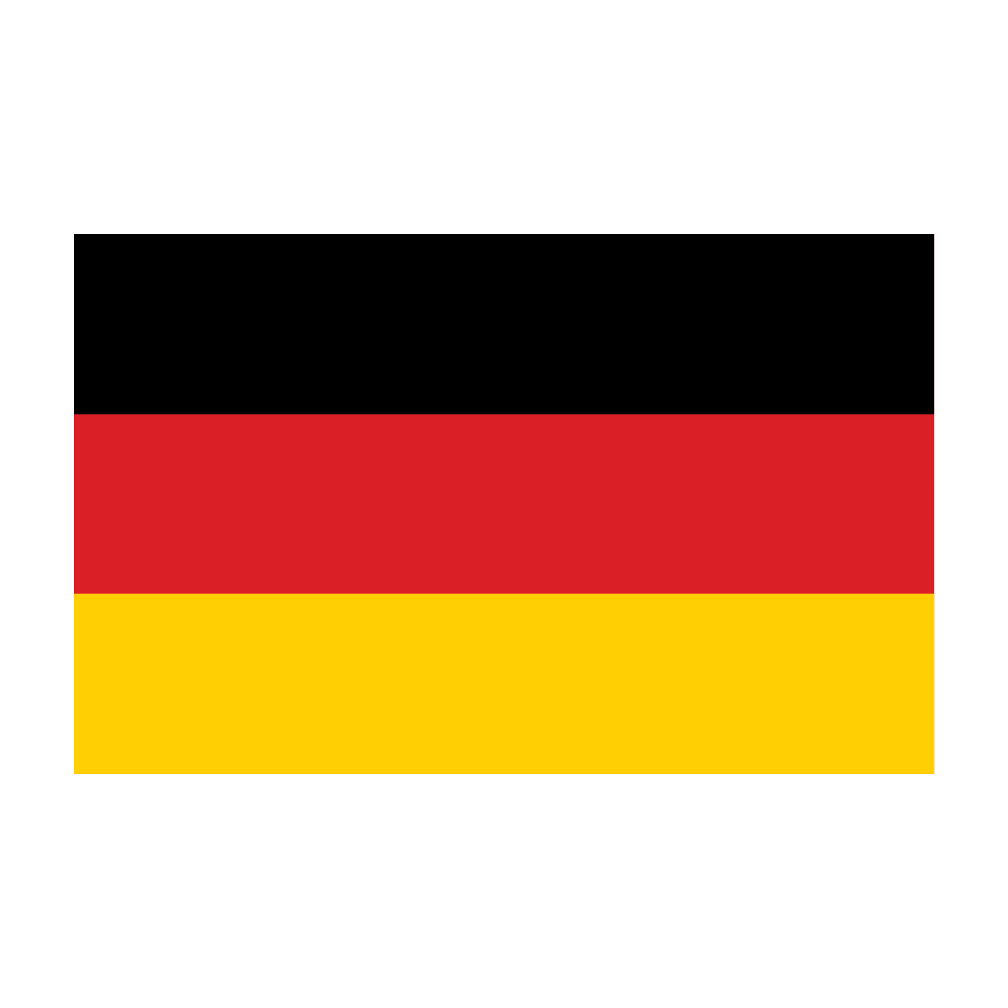 Bandera de Alemania con franjas horizontales en negro, rojo y amarillo.