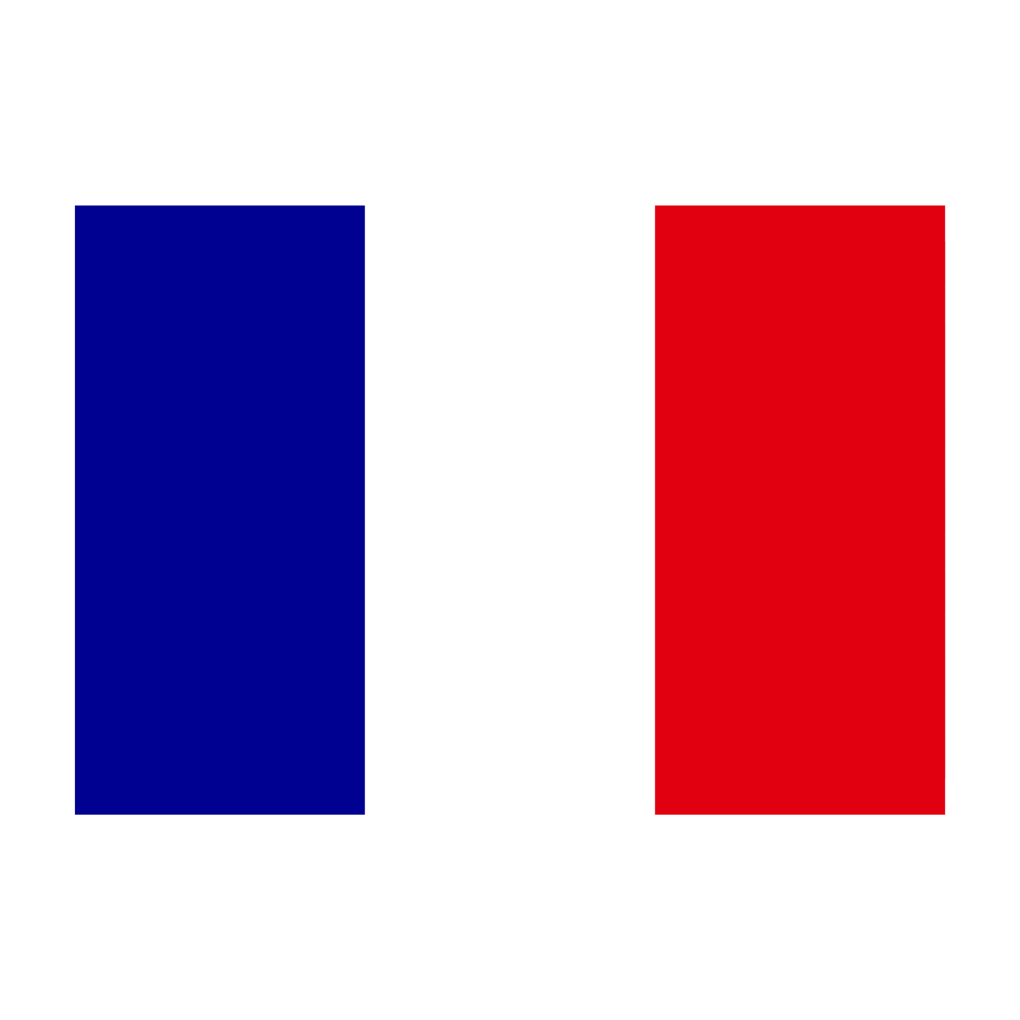 Bandera de Francia con franjas verticales azul, blanco y rojo.