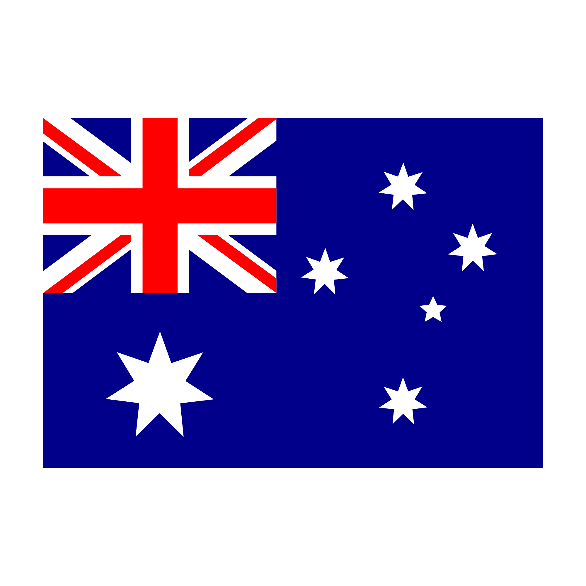 Bandera de Australia, con fondo azul y estrellas blancas, y la Union Jack en la esquina superior izquierda.