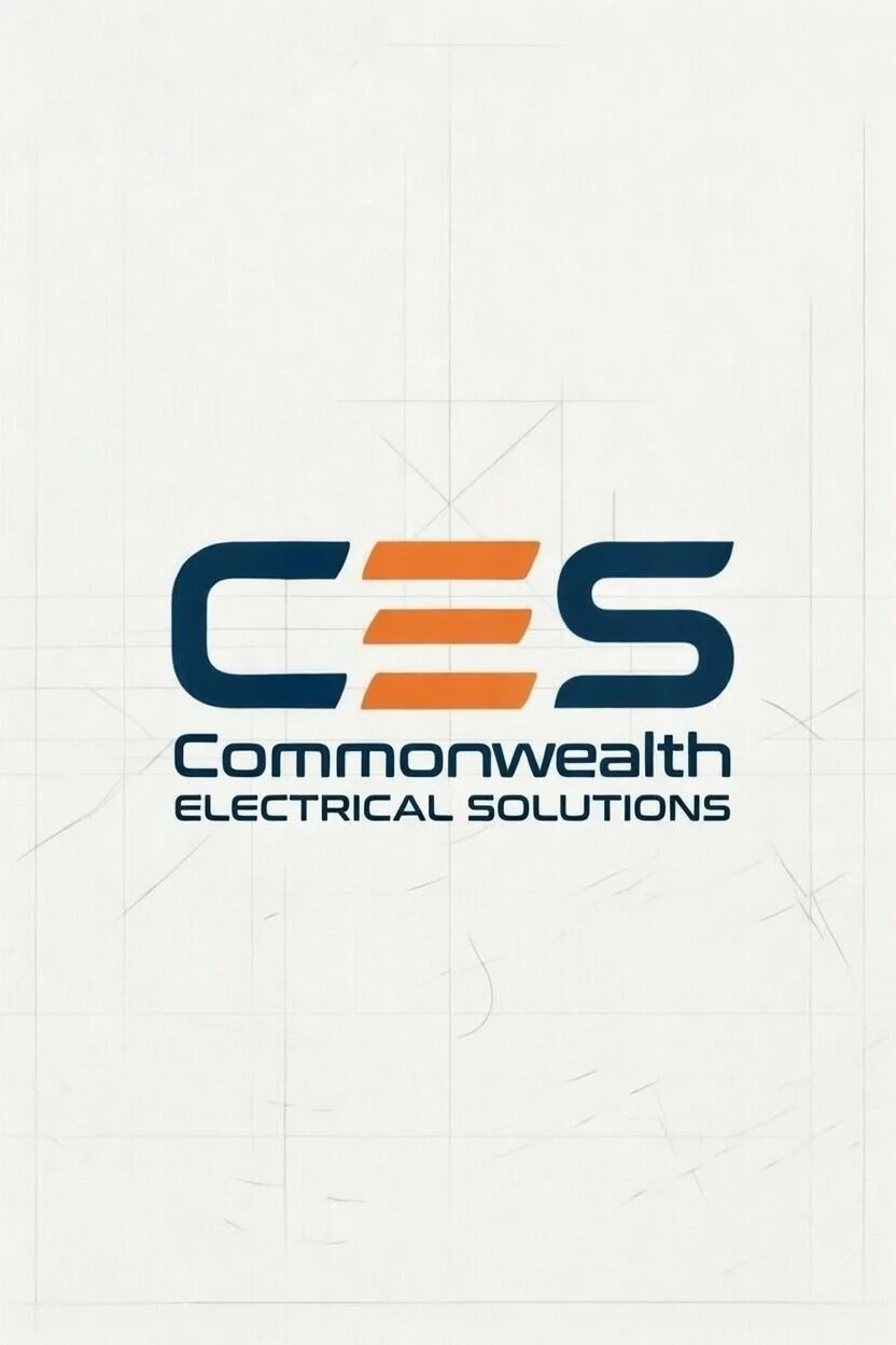 Logo of Commonwealth Electrical Solutions with stylized 'CES' letters in blue and orange