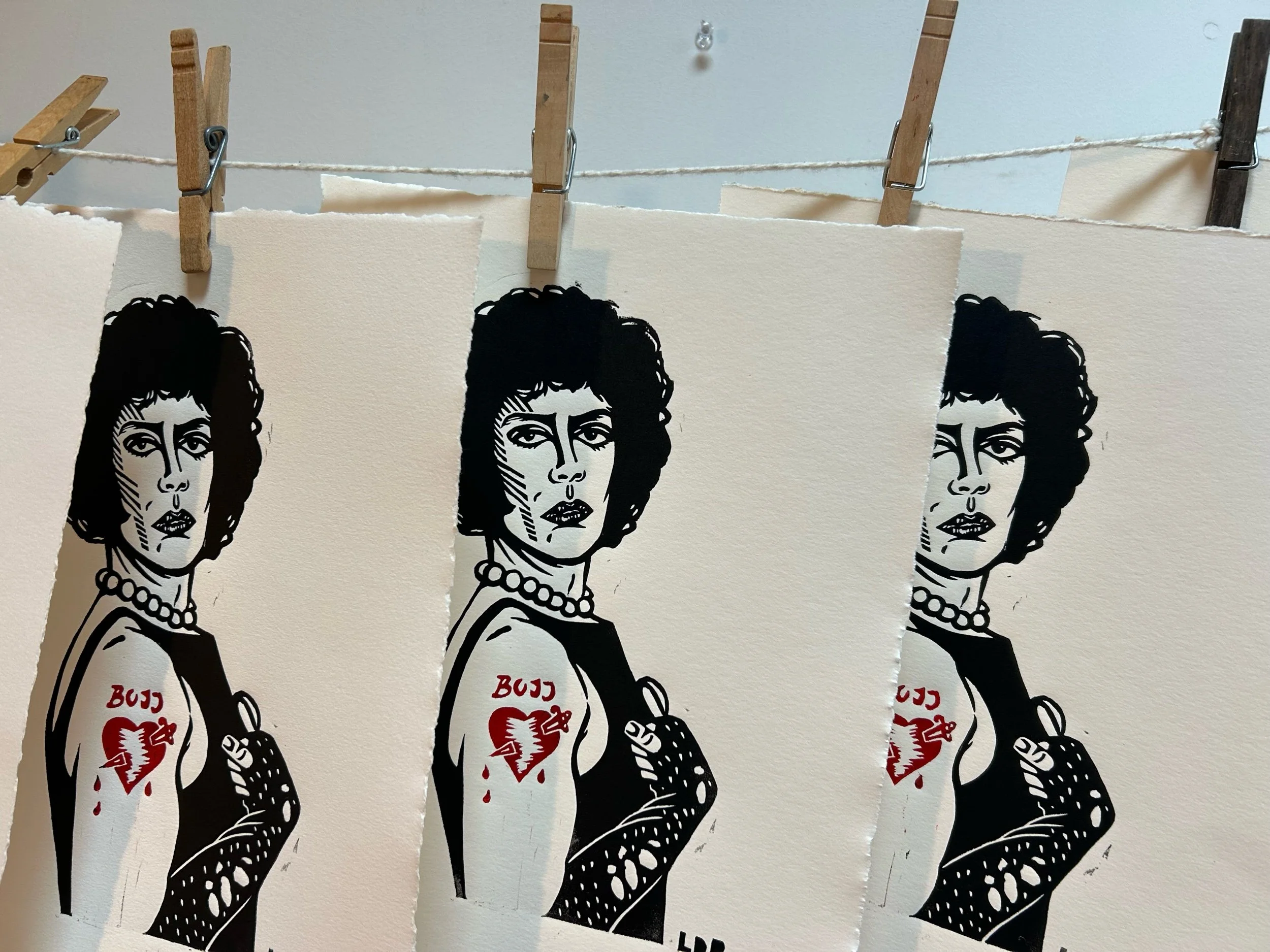 Dr Frank-N-Furter Linocut Block Print
