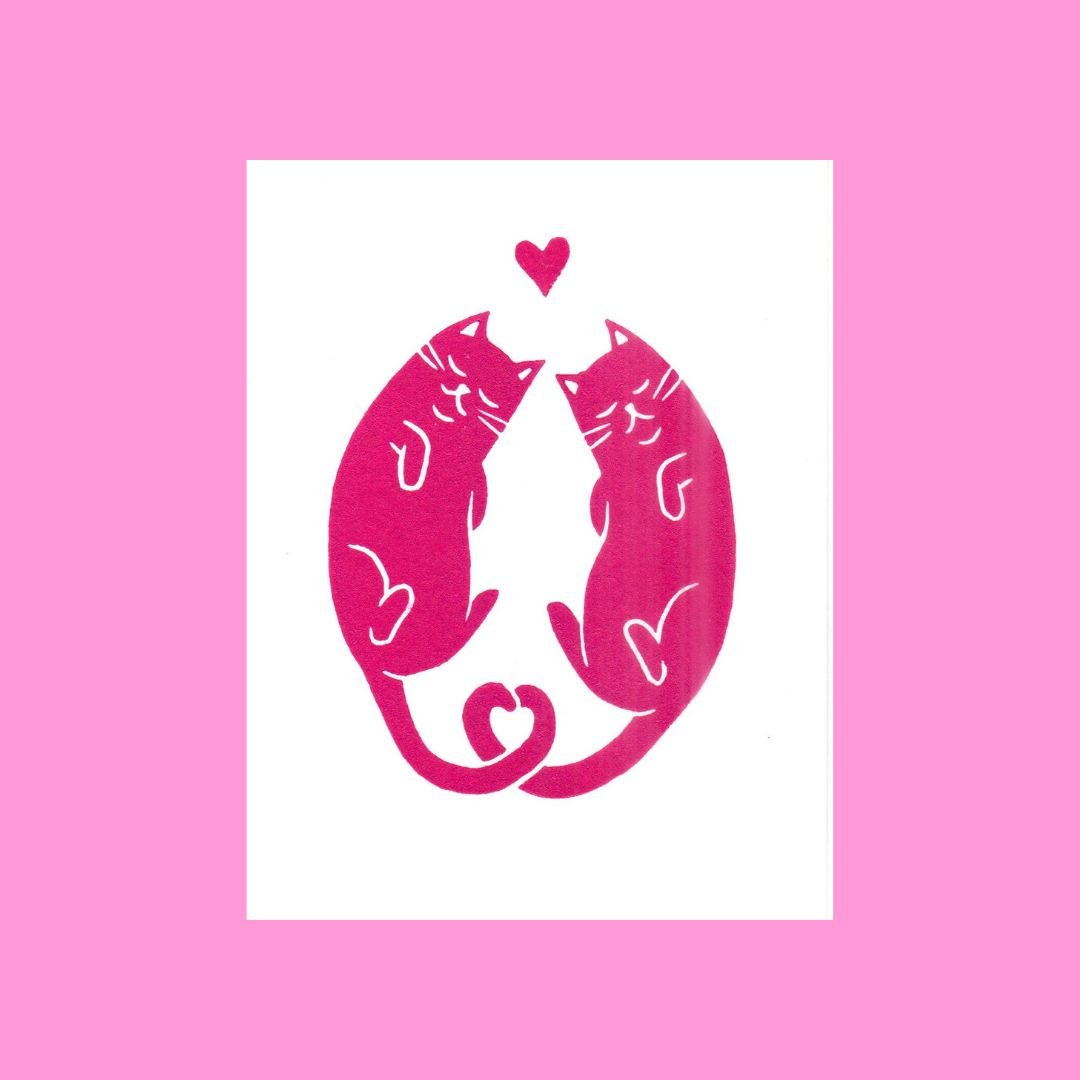 Cuddling Cats Greeting Card- Blank