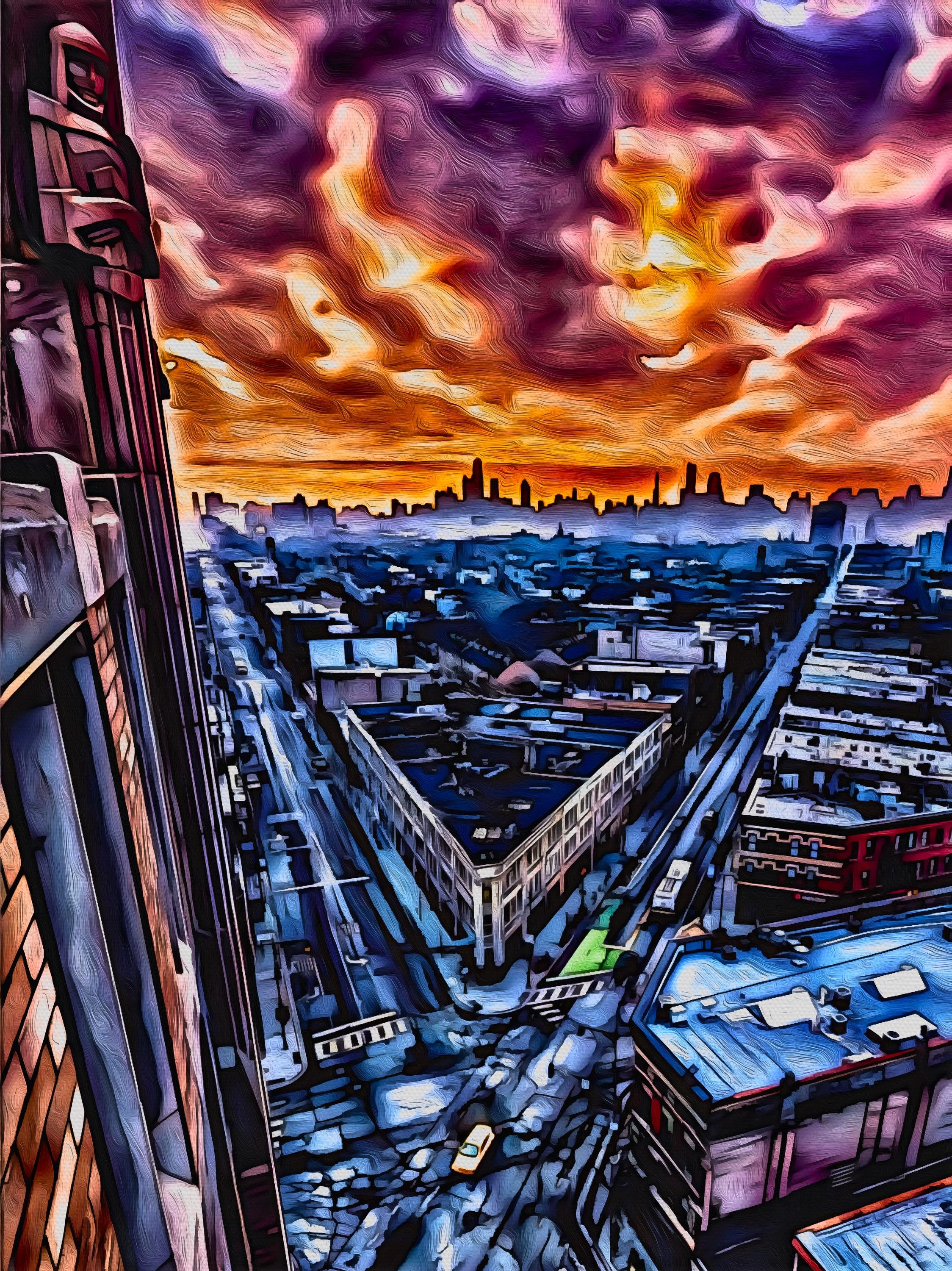 Chicago Sunset from Above