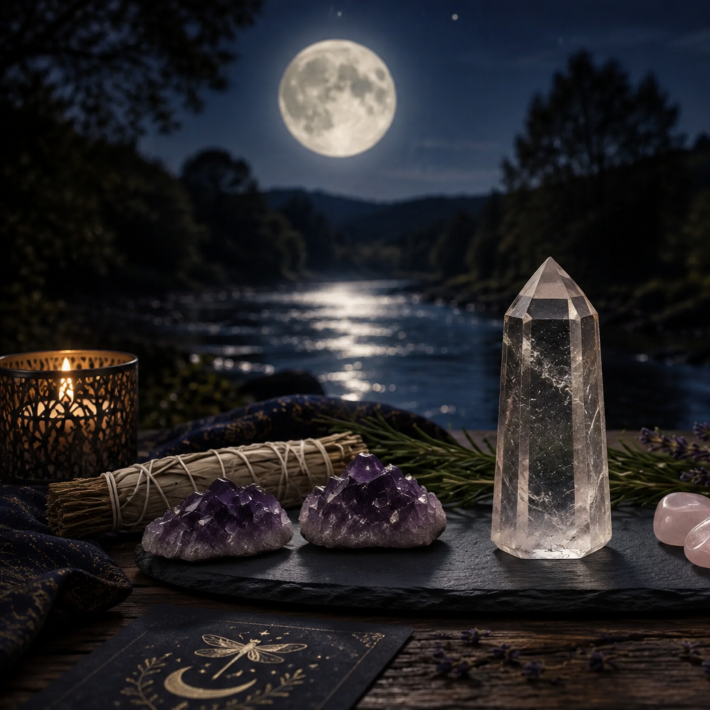 Charging Crystals Under the Moon | #CrystalCleanse