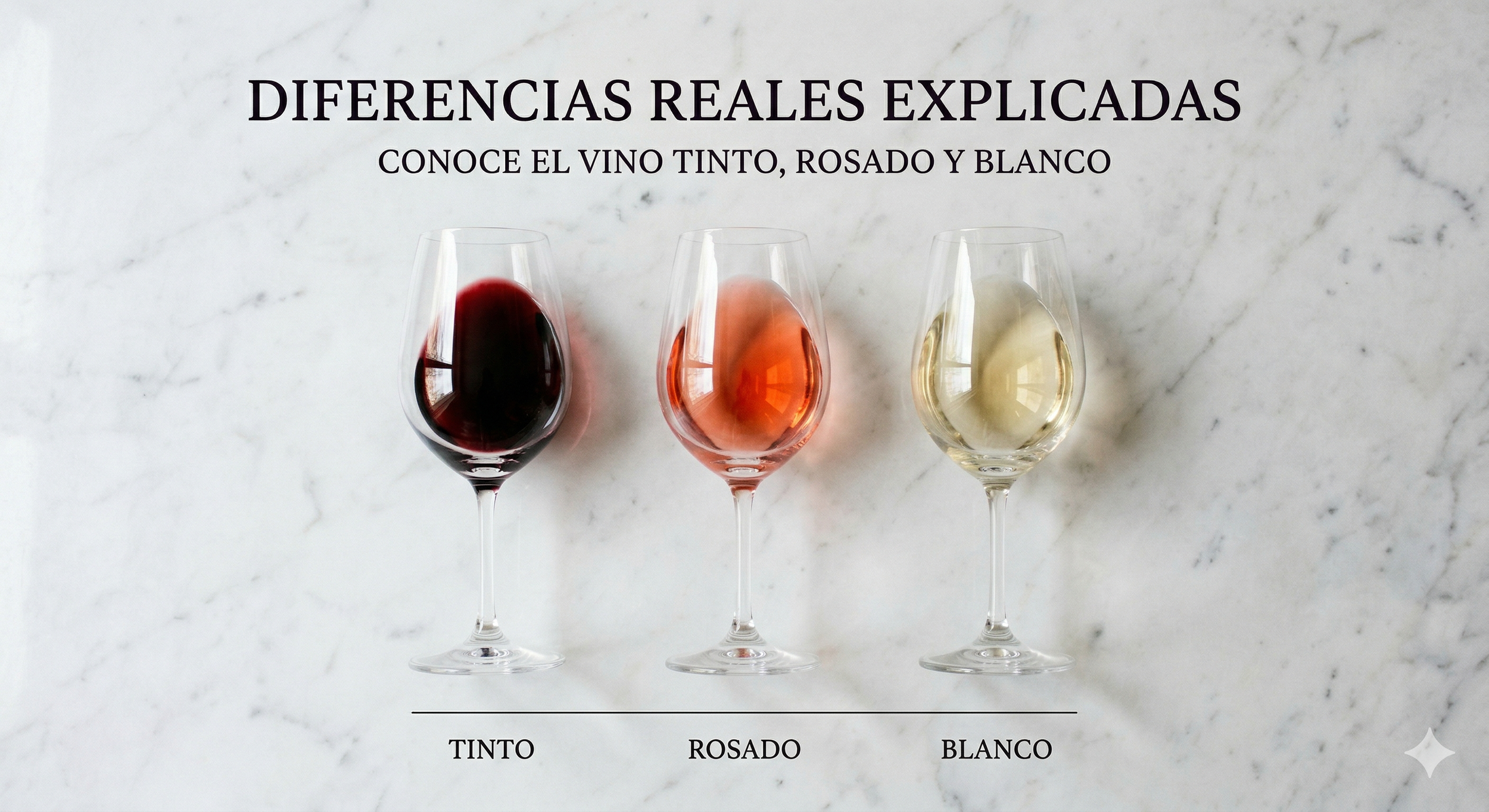¿Qué es el vino tinto, blanco y rosado? Diferencias reales explicadas