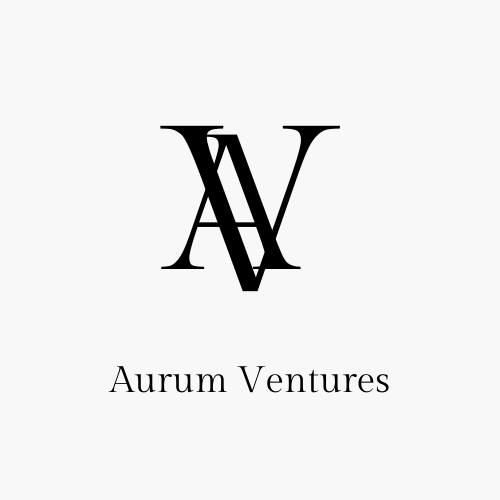 A logo with overlapping black letters 'A' and 'V' above the text 'Aurum Ventures' on a white background.