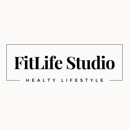FitLife Studio logo with the tagline Healthy Lifestyle
