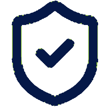Shield icon with a check mark inside.