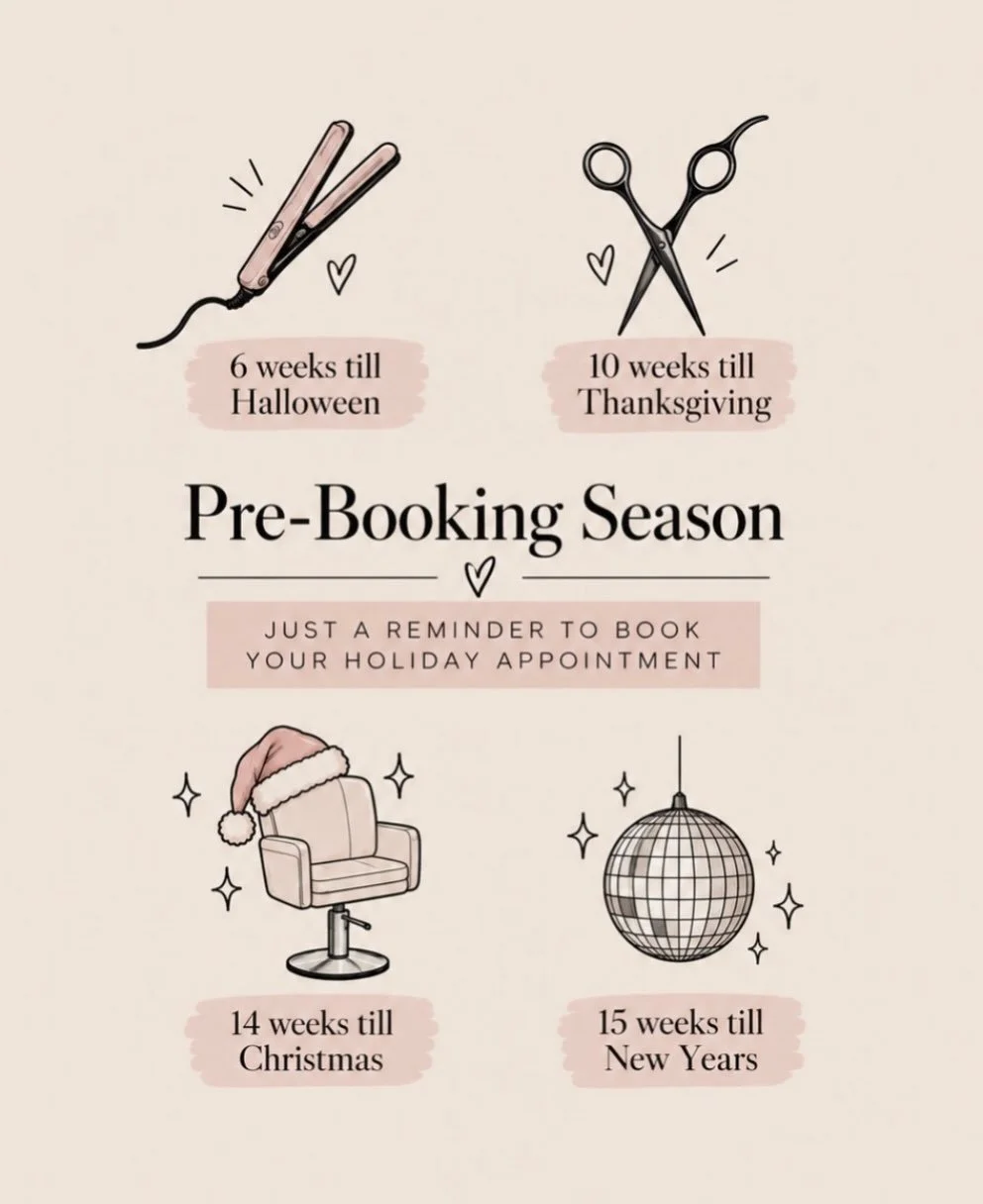 Don't wait till' the holidays are here to schedule your refresh! Appointments are filling up quickly ✨