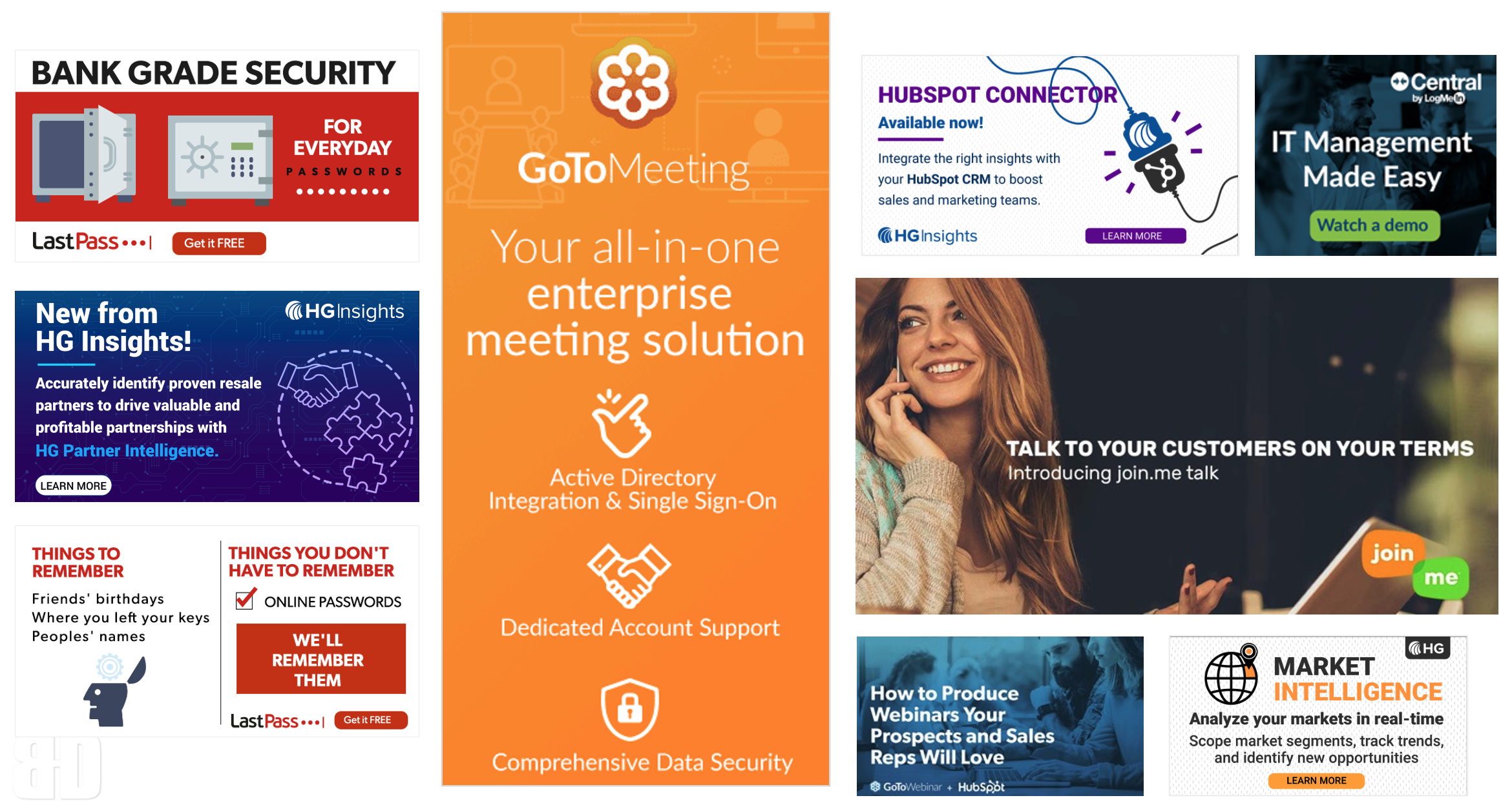 An older selection of ads including Citrix and LogMeIn Campaigns