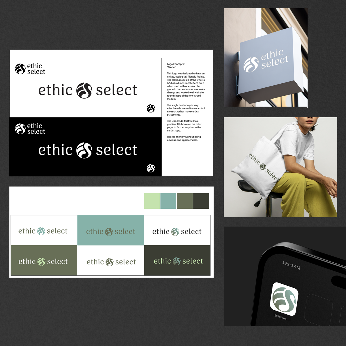 Brand package for a private client with environmental mockups