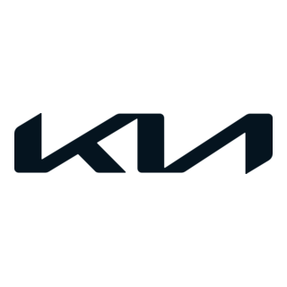 Kia logo in black and dark blue