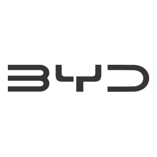BYD logo in black on a white background.