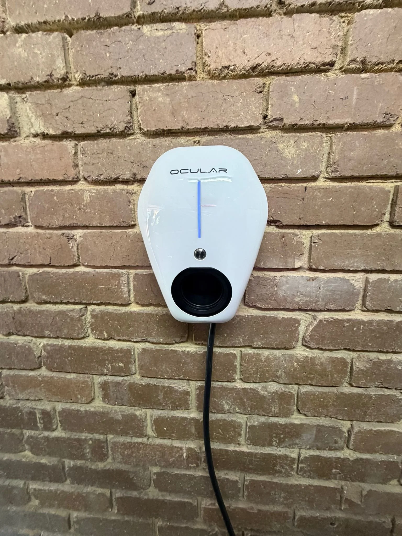  Ocular IQ Home 7kW EV charger installed on brick wall in Wheelers Hill residential property 