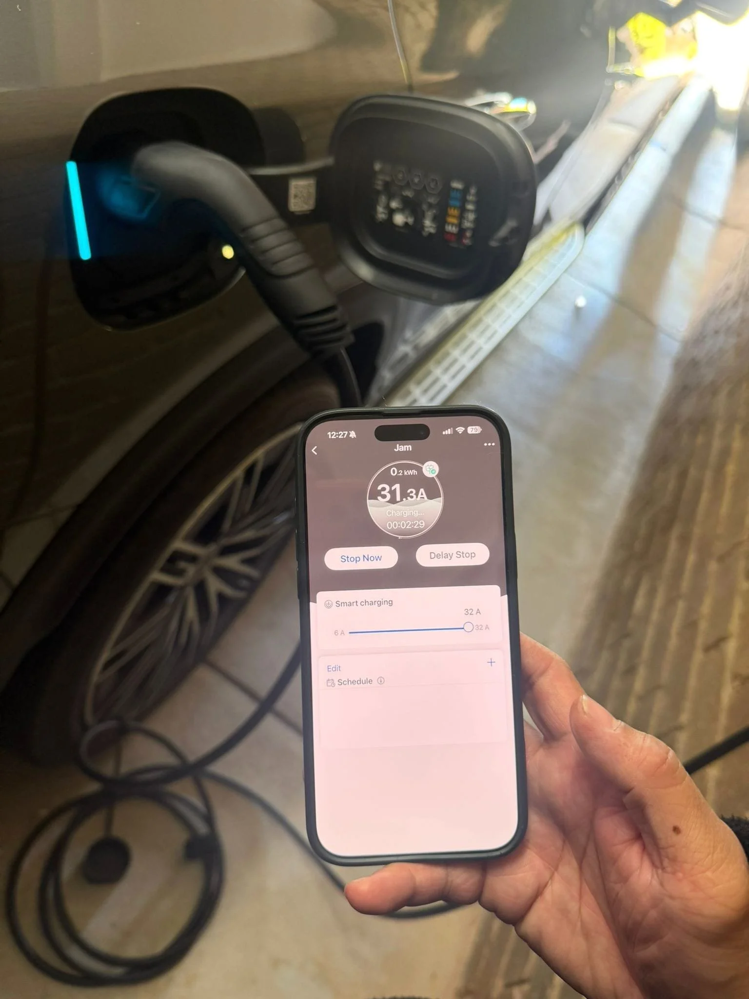  EV charger app setup and live charging handover for Mercedes EQE in Wheelers Hill 