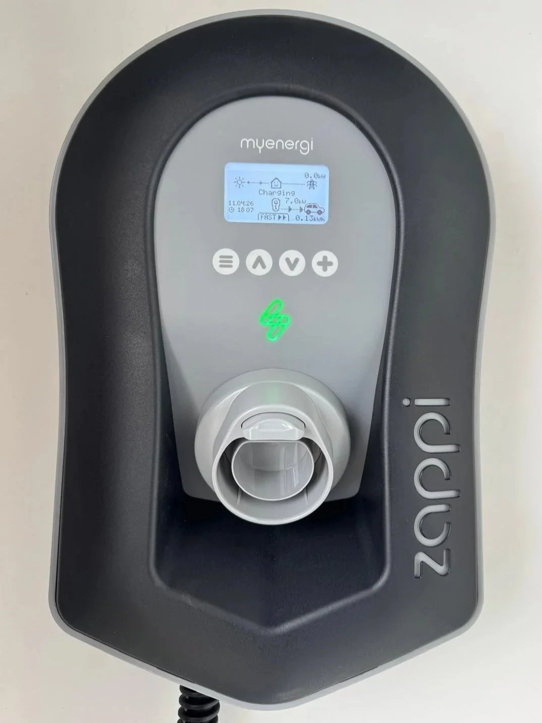  Black Zappi EV charger installed in Werribee residential garage 