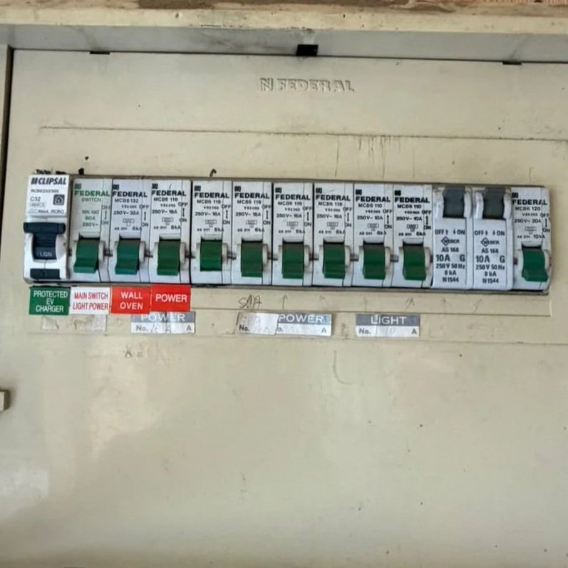 Garage switchboard reviewed for Tesla Wall Connector installation