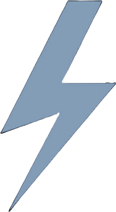 Blue lightning bolt on a black background