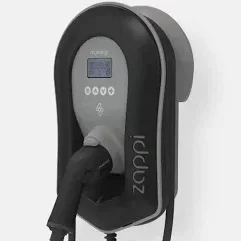 Black Zappi tethered EV charger with 6.5 metre cable
