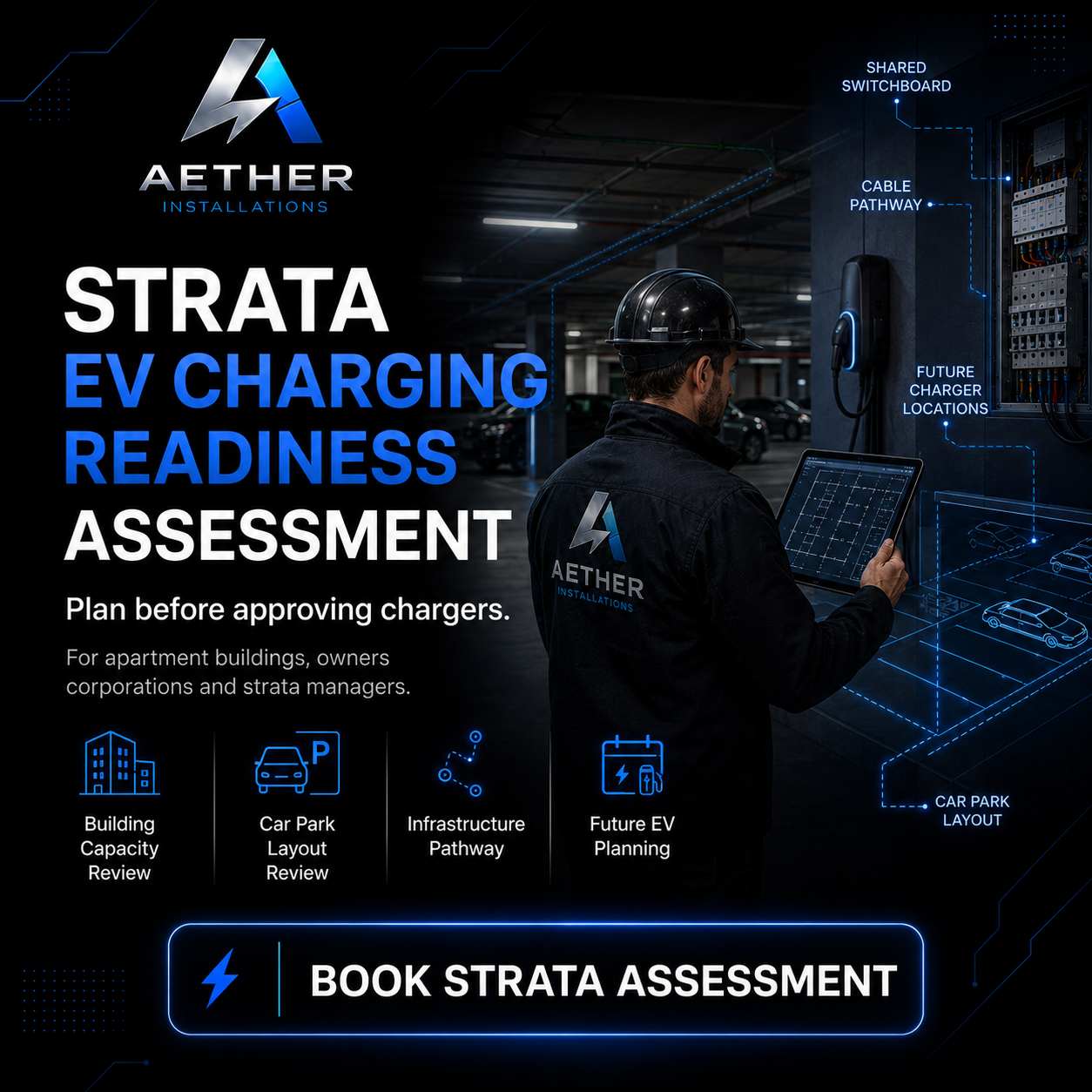 Strata EV charging readiness assessment for apartment buildings, owners corporations and strata managers