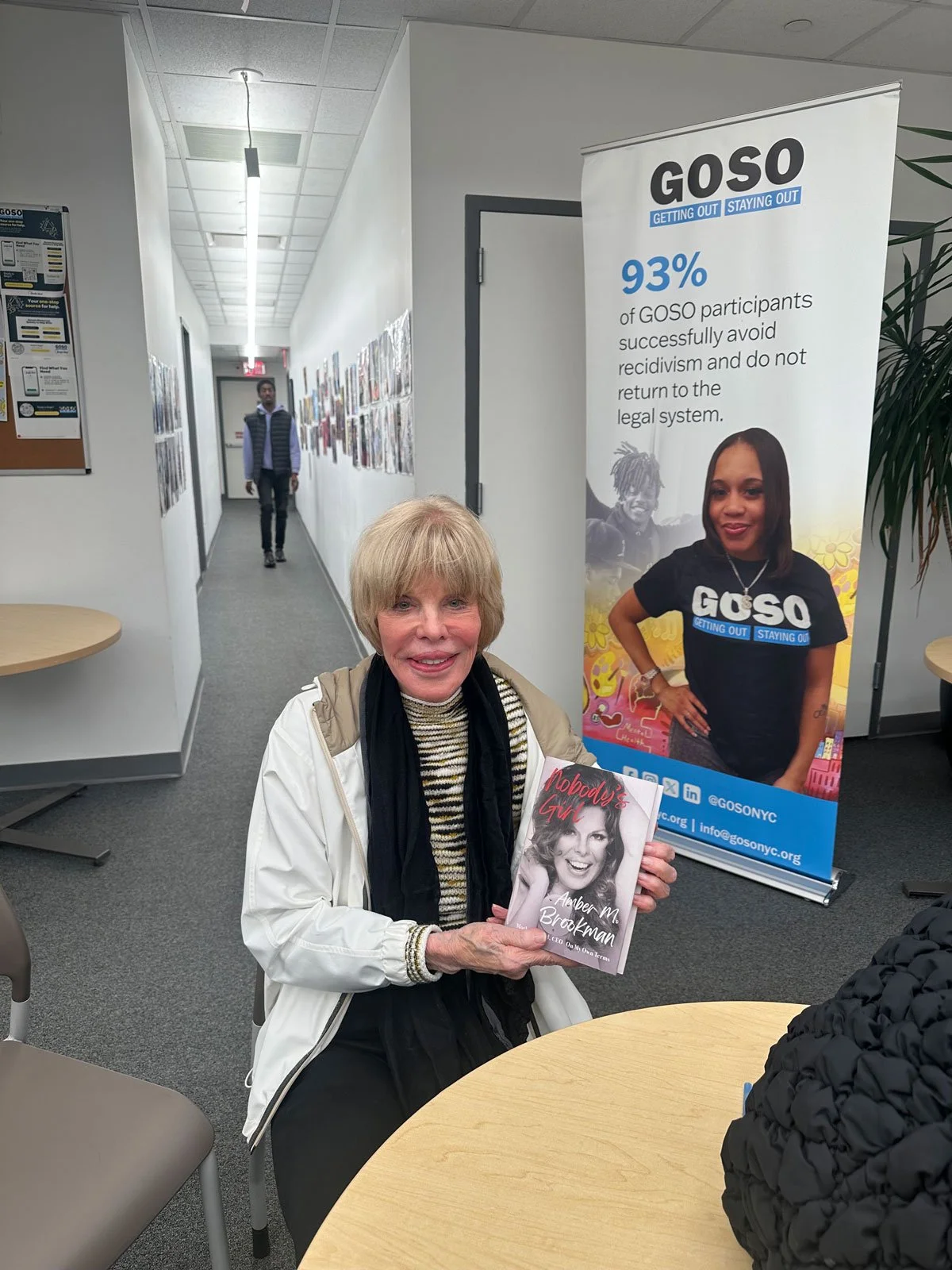 Amber M. Brookman with her book Nobody’s Girl at a GOSO event.