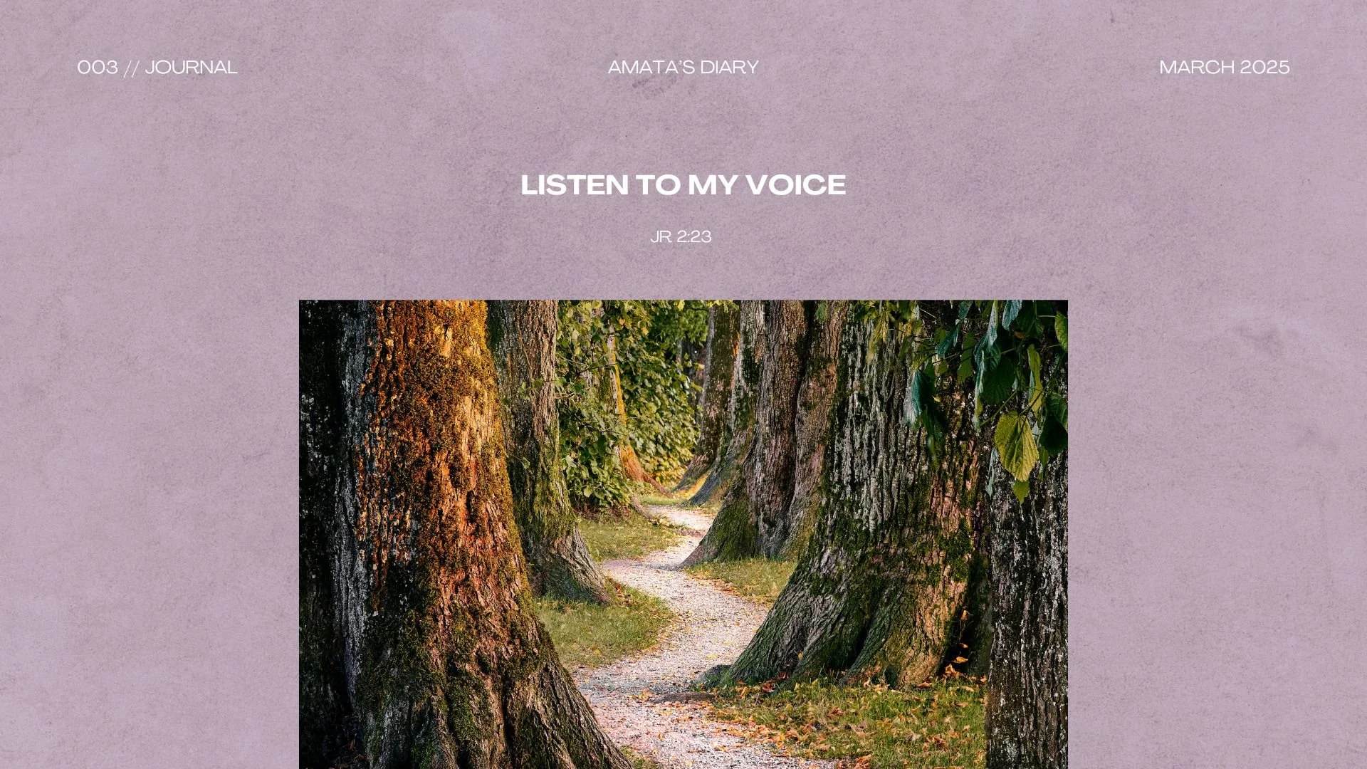 Listen to my voice&nbsp;