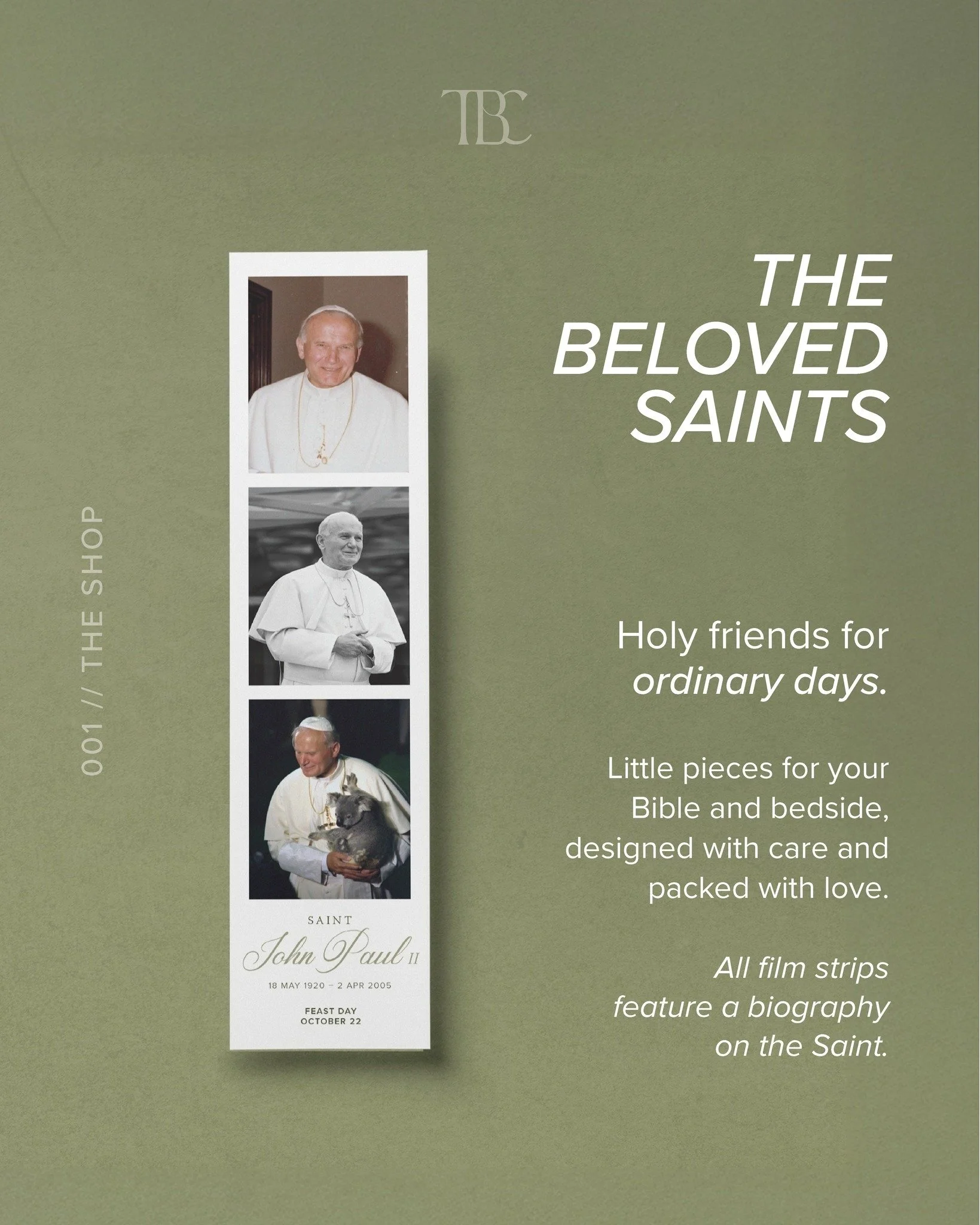 The Beloved Catholic is more than a graphic design studio &mdash; our heart is to create items that draw others closer to Christ. ✨

One of my favourites is this little St John Paul II card, designed as a keepsake and a gentle reminder that we are su