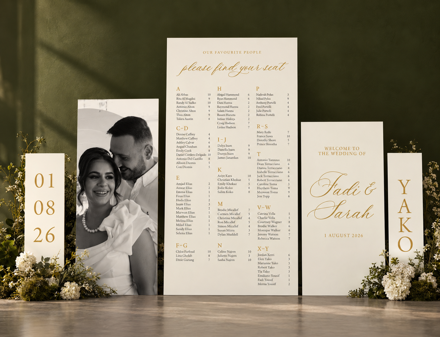 Elegant Olive Wedding Signage Display.png